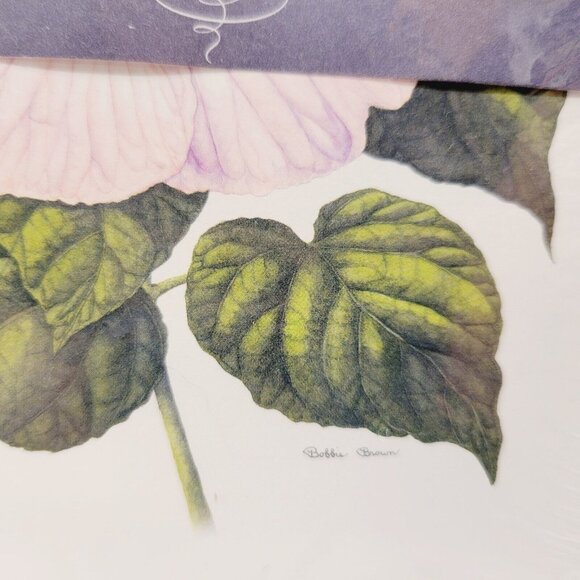 Vtg NOS Bobbi Brown Hibiscus Floral Blank Greeting Cards Notes Art - Picture 2 of 4